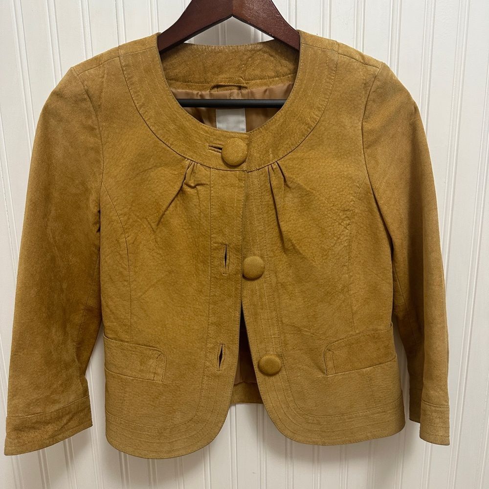 Women’s Halogen Leather Cropped Jacket Size Small